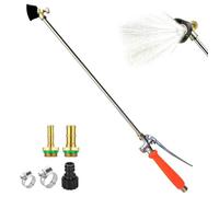 Metal Wand, Replacement Watering Wand, Adjustable Nozzle Cleaning Tool, Hose Quick Connector with Shut-Off Valve, for Outdoor Lawn Garden Shrubs Flowers, 67cm Copper, 300g