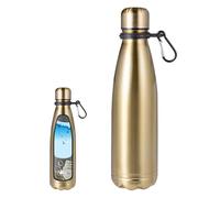 Metal Water Bottle, Insulated Stainless Steel Cup, Hidden Storage Compartment, Leakproof and Sturdy Design for School, Camping, Workplace, Home, Hiking, Gym, 10.43x2.76x2.76 inches