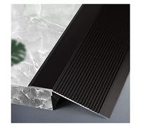 Metal Waterproof Commercial Transition Pieces Reducer,Uneven Flooring Transition Strip for Threshold Less Than 4.5cm, Heavy Duty Cuttable Floor Edge Trim(Black,115cm/45.3in)
