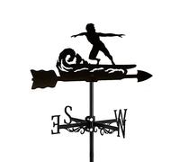 Metal Weather Vane,Sports Physical Project Decoration Weathervane for Gardens Roof,Outdoor Lawn,Fence Posts,Pergola,Greenhouse,Barn Or Shed,Surfing Waves