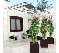 Metal Wedding Arch - Garden Trellis for Climbing Plants, Flower Arbor, Vegetable & Fruit Support - Outdoor Decoration for Home Yard & Lawn (Black, 90cm x 240cm/2.95ft x 7.9ft)