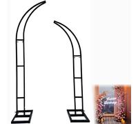 Metal Wedding Arch Stand, Garden Wedding Arch Bracket, Horn Door Bracket Suitable for Weddings, Parties, Banquets, Background Decoration (black,59in&70.8in)