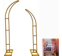 Metal Wedding Arch Stand, Garden Wedding Arch Bracket, Horn Door Bracket Suitable for Weddings, Parties, Banquets, Background Decoration (yellow,70.8in&82.6in)
