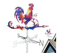 Metal Wind Direction Display - Colorful Animals Wind Vane | Garden Chicken Wind Direction Indicator Metal Rooster Shape Wind Direction Display For Garden, Backyard, Roof, Patio