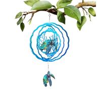 Metal Wind Spinners, Turtle Sculptures, 11.81x11.81x0.2 Inches Hangable Design And Weather Resistant Finish, Rustic Garden Art for Yard, Porch, Balcony, Patio, Courtyard