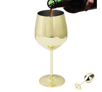 Metal Wine Cups Tall Stemmed Goblets Stainless Steel Drinking Glass Set