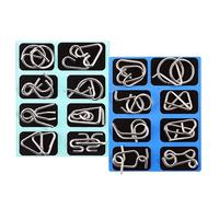 Metal Wire Puzzle Logic Brain Teaser Set Unlock Interlock Chinese Ring for Students Children Adults Home Party Game Night Classroom asilo