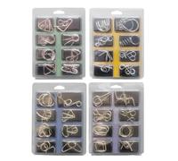 Metal Wire Puzzle Set - Logic Training Brain Teaser Toy for Teens Adults Educational Intelligence Game Home Office School Travel Party Favors