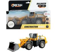 METAL WORLD-VEICOLI DA CANTIERE-BULLDOZER-SCALA 1:55 DIE-CAST METAL IDEA REGALO