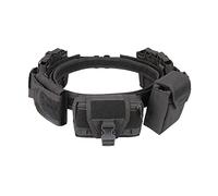 Metalakaer Cintura tattica 5 in 1 con tasca per cartuccia, tasche per accessori, pattuglia all'aperto, multifunzionale, in nylon, rimovibile, regolabile, cintura tattica attrezzata, nera