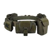 Metalakaer Cintura tattica 5 in 1 con tasca per cartuccia, tasche per accessori, pattuglia all'aperto, multifunzionale, in nylon Molle, rimovibile, regolabile, cintura tattica attrezzata, verde