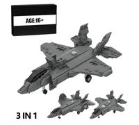Metalakaer F-35 Lightning II Collection Fighter Aircraft Building Kit, scala 1/70 US Military Stealth Fighter Building Blocks, regalo per adolescenti e adulti, MOC-184012 (431 pezzi)