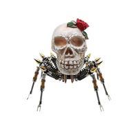 Metalakaer Luce notturna con teschio 3D, puzzle in metallo 3D con teschio ragno, kit di montaggio con strumento, decorazione natalizia per la casa 2024 (200+pezzi)