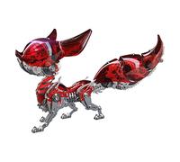 Metalakaer Puzzle 3D in metallo Linglong Fox Model Kit, Steampunk in metallo assemblato animale puzzle fai da te, creativo per bambini e adulti (339 pezzi/rosso)