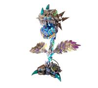 Metalakaer Puzzle 3D in metallo per adulti, 3D Steampunk meccanico Piranha pianta fiore puzzle in metallo con luce, decorazione per la casa compleanno creativo 2024 (770 pezzi)