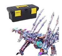 Metalakaer Puzzle 3D in metallo per adulti, ZYX019 fai da te 3D meccanico intelligente drago puzzle in metallo con strumento, decorazione per la casa, regalo di compleanno (1390+pezzi)