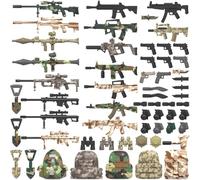 Metalakaerr Accessori per armi militari, include pistole, pale, bombe a mano, binocoli, zaini per soldati dell'esercito, compatibili con le principali marche (59 pezzi)