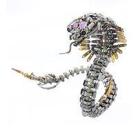 Metalakaerr Kit di modelli 3D in metallo per adulti, modello meccanico Viper Cobra Snake con occhi LED, regalo creativo e decorazione per la casa (1000+PCS)