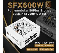 METALFISH Full-Modular SFX-500W 600W PSU 80Plus Bronzo Bianco Alimentatore Per Mini ITX Telaio Piccolo Computer Case 100/220V