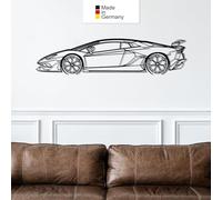 MetalGiftsWorld for Aventador, parete in metallo, decorazione da parete, sagoma auto, metallo (dimensioni: 100 cm)