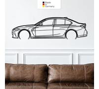 MetalGiftsWorld Per BMW M3 G80, decorazione da parete in metallo, sagoma auto, metallo (dimensioni: 137 cm)