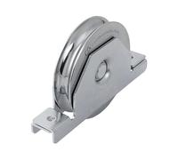 Metalideal | Rullo per cancello scorrevole con supporto interno da incasso Ø 80 mm | Gola rotonda U per guida Ø 16 mm | Rotella invisibile in acciaio inox massiccio AISI 304 - Carico massimo 200kg