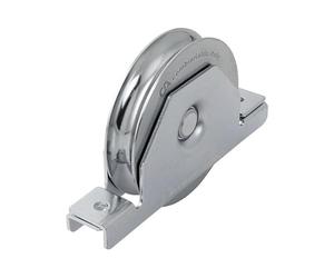 Metalideal | Rullo per cancello scorrevole con supporto interno da incasso Ø 80 mm | Gola rotonda U per guida Ø 16 mm | Rotella invisibile in acciaio inox massiccio AISI 304 - Carico massimo 200kg