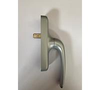 METALKARD Maniglia universale per porte e finestre interne, in legno crema e ottone, argentata, con apertura a wasista, per uso interno, contemporanea, ambidestra, per soggiorno