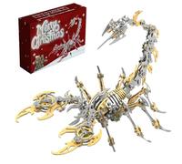 Metalkitor Scorpion - Kit puzzle 3D in metallo per adulti, 454 pezzi, modelli di assemblaggio meccanico, 4 ore di costruzione, regali ideali e decorazioni da scrivania (oro)