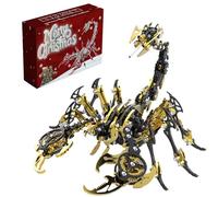 Metalkitor Scorpion - Kit puzzle 3D in metallo per adulti, 454 pezzi, modelli di assemblaggio meccanico, 4 ore di costruzione, regali ideali e decorazioni da scrivania (oro nero)