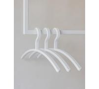 Metallbude FAY - Set di 3 grucce appendiabiti in plastica, salvaspazio, facile da pulire, antigraffio, colore: Bianco