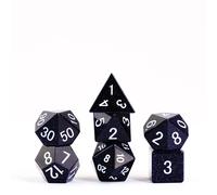 Metallic Dice Games 16mm Gemstone Stone Poly DND Dice Set: Blue Sandstone, Role