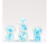 Metallic Dice Games 16mm Resin Poly DND Dice Set: Snowflake Dice, Role Playing G