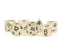 Metallic Dice Games LIC604 ICY Opal CLbk Dice & Dice Bags - Set of 7