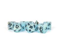 Metallic Dice Games LIC682 Flash Dice44; Blue with Black Numbers - Set of 7