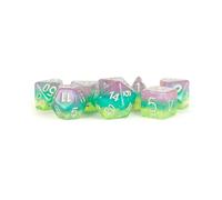 Metallic Dice Games Poly Set Layered Stardust Radiance w/Silver (7)