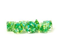 Metallic Dice Games Sea Foam Pearl Dice with Gold Numbers Resin 16mm (5/8in) 7 D
