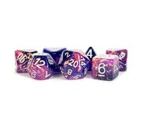 Metallic Dice Games 7-Set Eternal Purple and Blue with White