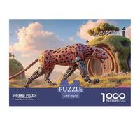 Metallic Leopard 1000 Pcs Cartone Robusto Puzzle Whimsical Robot Sfida Unica Gioco Creativo Puzzle Decorazioni Per La Casa 70x50cm/1000pcs