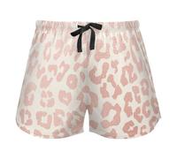 Metallic Rose Gold Animal Print Pattern Womens Pajama Bottoms, Workout Pantaloncini con Pockets for Gym Sports,XL