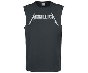 Metallica Amplified Collection - Logo Uomo Canotta Carbone 100% Cotone Regular