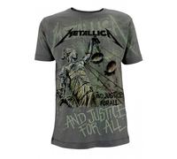 METALLICA - AND JUSTICE FOR ALL NEON (ALL OVER) GREY T-Shirt, Front & Back Print