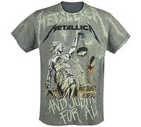 METALLICA - AND JUSTICE FOR ALL NEON (ALL OVER) GREY T-Shirt, Front & Back Print