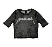 Metallica Band Logo Mesh Crop Top Size M