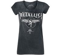 Metallica Biker Donna T-Shirt Nero/Grigio S 100% Cotone Regular