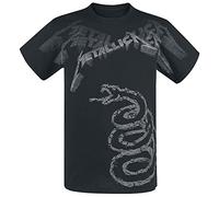 Metallica Black Album Faded Uomo T-Shirt Nero XXL 100% Cotone Regular