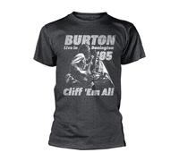 Metallica 'Cliff Burton Flag Retro' (Grigio) T-Shirt - NUOVO E UFFICIALE