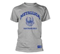 Metallica 'College Crest' (Grigio) T-Shirt - NUOVO E UFFICIALE