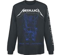 Metallica Fade Uomo Maglia Maniche Lunghe Nero 100% Cotone Regular