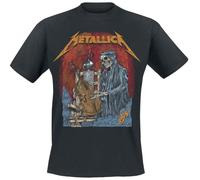 METALLICA - FLAMING SKULL TOUR '94 BLACK T-Shirt, Front & Back Print Large